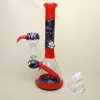 glass wig wag beaker bong wig-wag bong 7.5inch pink red dabs rig with quartz banger Mini Tube Wig Wags Water Pipe Bongs