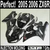 Injection de haute qualité pour le kit de carénage kawasaki zx6r 2005 2006, carénages en plastique blanc noir mat ZX6R 05 06