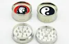 2 Camada Mini Teeth Tobacco Grinder 42 MM de Diâmetro de Prata Pintura de Liga de Zinco para Fumo Quebrado