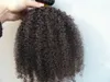 Brasiliansk lockigt hår inslagsklipp i mänskliga förlängningar obearbetade naturlig svartbrun färg 9 st 1set afro kinky curl5031549