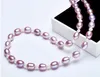 Fresh water pearl powder purple and white rice pearl necklace fashion trend female gold chain chain to send girlfriend