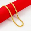 width 7mm length 60cm men 24k gold plated Hemp flowersnecklace, Domineering chain for 2016 jewelry bijouterie statement collier