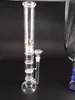 Glass Bong Water Pipe 18 "Inches Straight Pure Glass TreePerc Water Pipe med tre honungskaka däck Perkolator Brandkvalitet