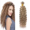 Highlight Diepe Wave 8 613 Piano Color Braziliaanse Virgin Menselijk Haar Wefts 3 Bundels Diepe Golf Krullend Bruin Blonde Mix Ombre Hair Extensions