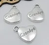 50pcs argento placcato ti amo fino alla luna e ritorno a forma di cuore charms braccialetti adatti sorella papà figlio mamma 14x18mm