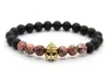 Nouveau Design En Gros 8mm Naturel Mat Agate Guerrier Romain Casque Bracelet De Mode Spartan Bijoux Pour Hommes Cadeau De Noël