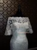 Blanc ou ivoire mariée Wraps vestes demi manches dentelle veste de mariée avec perles de cristal boléro veste mariage Dress274E