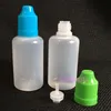En gros 1500 pcs/Lot 30 ml flacons compte-gouttes en plastique vides pour E liquide avec bouchons à l'épreuve des enfants longs conseils fins 30 ml bouteille PE/PET