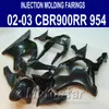 حقن صب أجزاء الدراجات النارية لهوندا CBR900RR FASTINGS 954 2002 2003 جميع لامعة Black CBR954 Fairing Kit CBR900 RR 02 03 YR17