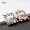 Ny 33 * 33mm Square Aromaterapi Locket Smycken Tillbehör DIY Glass Floating Lockets Minneslås för Charm Pendants halsband