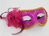 Frauen Sexy Hallowmas Venezianische Maske Maskerademasken mit Blumenfedermaske Tanzpartymaske Venedig Partymasken