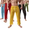 Wholesale-Sexy Mens Pants Sleepwear See Through Big Mesh Lounge Pajama Bottoms Loose Trousers Low Rise Couples Gay Male Fetish Sex Wear