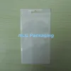 8.5x16cm (3.3 "* 6.3") Branco / Clear Auto Seal Resealable Zipper plástico Retail Embalagem Embalado Bag pacote de varejo Com Asa Buraco