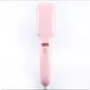 2 In 1 Ionic Brush Electric Fast Hair Straightener Comb Irons LCD Display Hair Brush Straightener Pink&Black