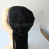 Pelucas de cabello trenzado sintético Pelucas delanteras de encaje sintético Pelucas de cabello con trenzas de caja grande de cabello resistente al calor de 30 pulgadas