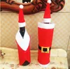 Vinväskor Semester Santa Suit Xmas Prop Wine Bottle Cover Prydnad Craft Christmas Christmas Wine Bottle Cover Decorations CT06