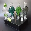 4色の新しいNCキットガラスボンズガラス喫煙パイプペンダントドメインチタンネイルガラスボウルリサイクルダブボンオイルリグボン