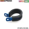 10 stks X Black Blue Aluminium Rubber Gevoerde Dempeld P-klem ID 14.3mm AN6 SS HOSEEP-GBPLCC90-09
