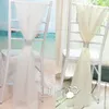 2017 New Arrival Wedding Chair Sashes Top Quality 54 * 180 cm Białe krzesło Sashes z błyszczącym srebrną klamrą