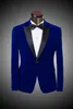 (suit+pant) 2016 New Design Men'S Suit Bordeaux Velvet Suit Bridegroom Wedding Dress 5XL Men's Blazer ! free shipping