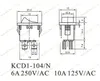 무료 배송 300pcs LED 라이트 OFF / ON 4Pin 보트 자동차 로커 스위치 KCD1-104N 6A / 250V 10A / 125V