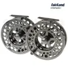 Groothandel dia2.8 "-4.3" 2bb + 1 metalen vlieg vissen wiel precisie machinaal bewerkte vlieghaspel van bar-stock aluminium express lijn verzending