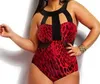 Nieuwste Plus size dames retro fringe top hoge taille bikini sexy bedrukte badmode eendelig badpak badpak zomer strandkleding jumpsuit