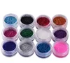 12 Farben 45 Farben Set Feinstaub-Glitzertopf Nail Art Gesicht Körper Lidschatten Basteln schillernd glänzend Nail Art Glitzer Nail Art Dekorationen