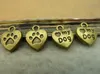 200 sztuk 10x13mm Antique Bronze Silver Mini Heart Love My Dog Charms Wisiorek Bezpłatnie