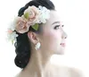 In stock Beautiful Rose Shape Beads wedding earrings headpiece Mini Bridal Jewelry sets wedding accessories