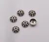 Chaud ! 200pcs Capuchons de perles rondes à pois en argent antique 8mmx8mmx3mm (mm21)