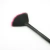 Wholesale-Professional long handle synthetic hair fan shape  brushes loose  face cosmetics brush beauty tools