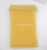 4sizes sell Golden Organza Jewelry Gift Pouch Bags For Wedding favor 7X9cm 9X12cm 13X18cm 20X30cm9800849