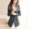 Hurtownia 2015 New Winter Women Clothing One Button Lapel Plus Size Woolen Płaszcz wykop Gray