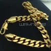 Męskie Kobiety 18K Yellow Gold GF Curb Rings Link Łańcuch Solid Bransoletka Bangle B152