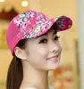 Floral Snapback Baseball Cap Zomer Mesh Bal Caps Golf Hoeden Visors voor Meisjes 5 Kleuren 10 stks / partij Gratis Verzending