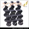 Peruvian Lace Frontal Human Hair Bundles Body Wave Unprocessed Hair 4pcs Lot Natural Color 10-34 Inch