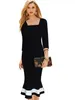 Robe de travail en gros-business élégante sirène bureau manches 3/4 femmes mode gaine crayon noir moulante femme robe formelle btyb bateau gratuit