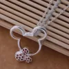 Sprzedaż naszyjnik marki z cyrkonem Plated 925 Sterling Silver Cute Mouse jest najlepszym prezentem dla dziewczyn Najwyższej jakości Darmowa wysyłka