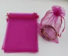 100pcs Rose Red Organza Jewelry Gift Pouch Bags For Wedding favors beads jewelry 7x9cm 9X11cm 13 x 18 17x23cm 20x30cm 3162457