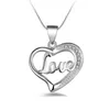 Kostenloser Versand Mode hohe Qualität 925 Silber Liebe Herz mit Diamantschmuck 925 Silber Halskette Valentinstag Urlaub Geschenke Hot 1705