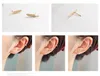 Ohrstecker aus 925er-Sterlingsilber, modischer Schmuck, kleine Feder, eleganter Stil, einfacher Ohrring für Frauen und Mädchen
