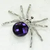 12 sztuk / partia Hurtownie Kryształ Rhinestone Glass Gem Spider Broszki Moda Kostium Pin Broszka Biżuteria Prezent C961