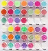 OTS062(24), 66 Neon Colors Metal Shiny Glitter Sequin Powder Nail Deco Art Kit Acrylic Dust Set(2.9*2.5cm)