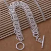 Fashions (Jewelry Manufacturer)925 Sterling Silver multi circle link Bracelets fashion jewelry Bracelets jewelry factory price