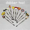 도매 100pcs 왁 스 Dabbing 도구 패션 스티커 120mm 유리 Dabbertool 스테인레스 스틸 파이프 청소 도구 실리콘 봉에 대 한