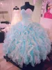 nieuwe aankomst sexy baljurken quinceanera jurken 2015 liefje organza met pailletten zoete 16 jurken 15 jaar maskerade prom Gown261q
