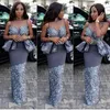 2020 New Design African Fashion Evening Dresses Nigerian Styles Arabic Elegant Peplum Floor Length Mermaid Prom Party Gowns 137