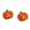 Fashion Gold Plated Charms Earrings Dangle Orange Rhinestone Smile Pumpkin Earrings For Women Jewelry Halloween Gifts