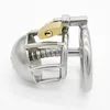 Male Stainless Steel Chastity Device Short Size Locking Cock Cage with Urethral Tube CD0258394860